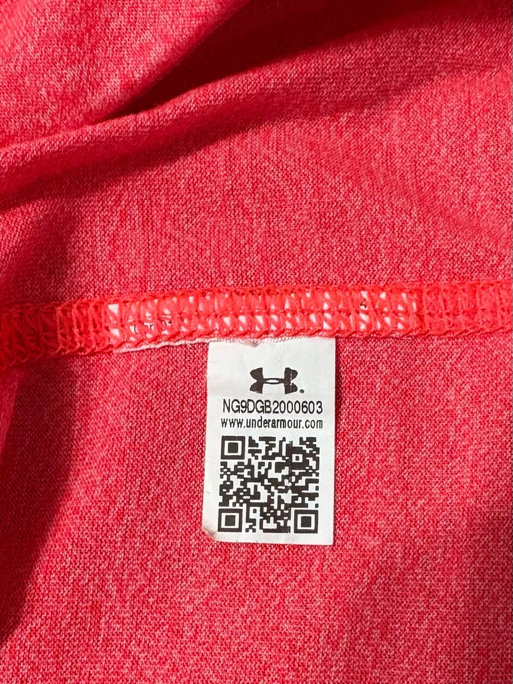 Under Armour Threadborne HeatGear Hoodie Heather Coral Red Pullover Size S - Picture 7 of 10